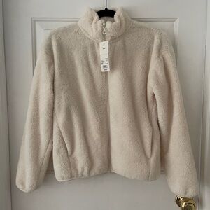 Uniqlo Cream Fleece Zip-Up Jacket